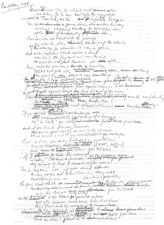 Merwin's notes to his translation of 'Purgatorio' canto 25
